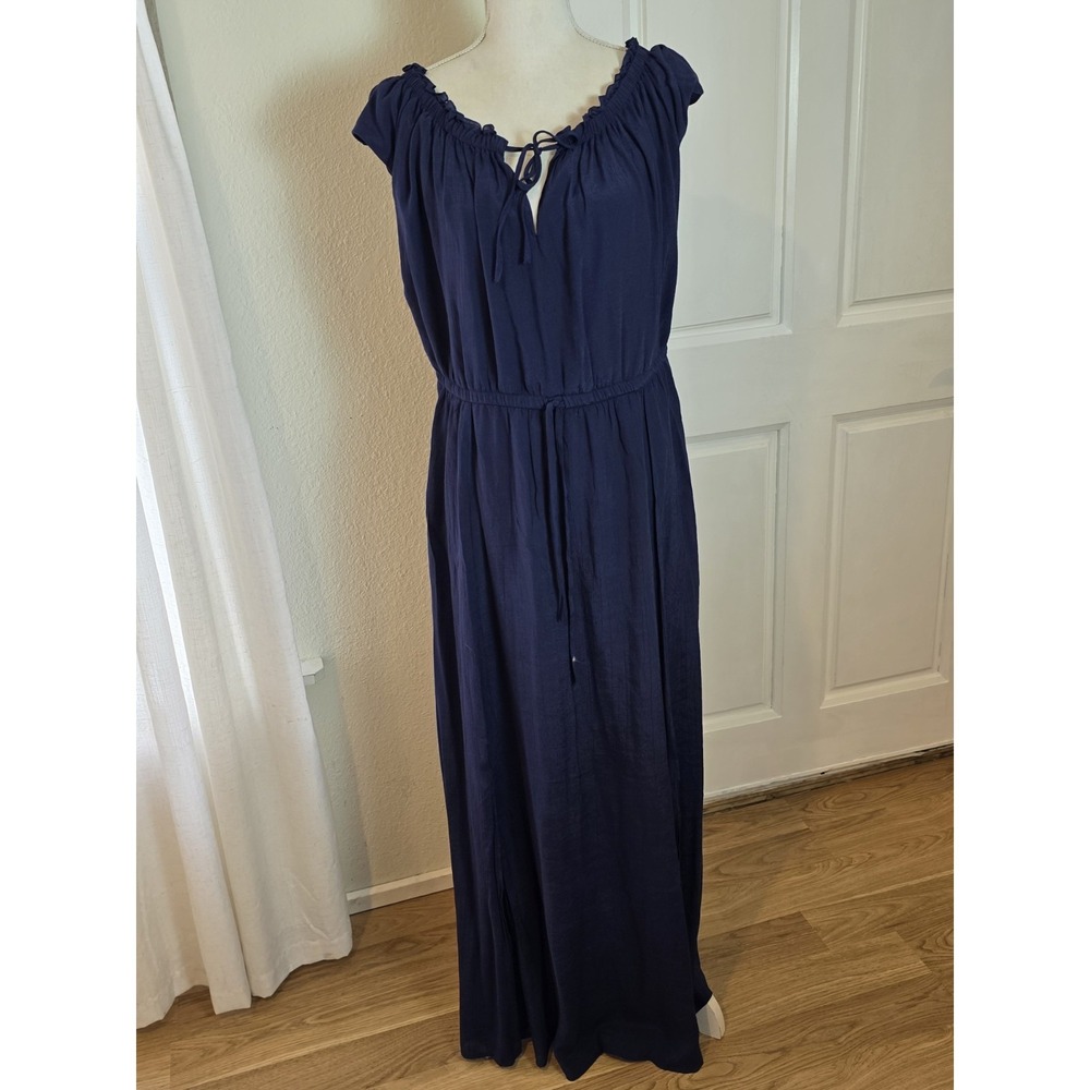 Torrid Maxi Dress 2 Navy Cap Sleeve Milk Maid